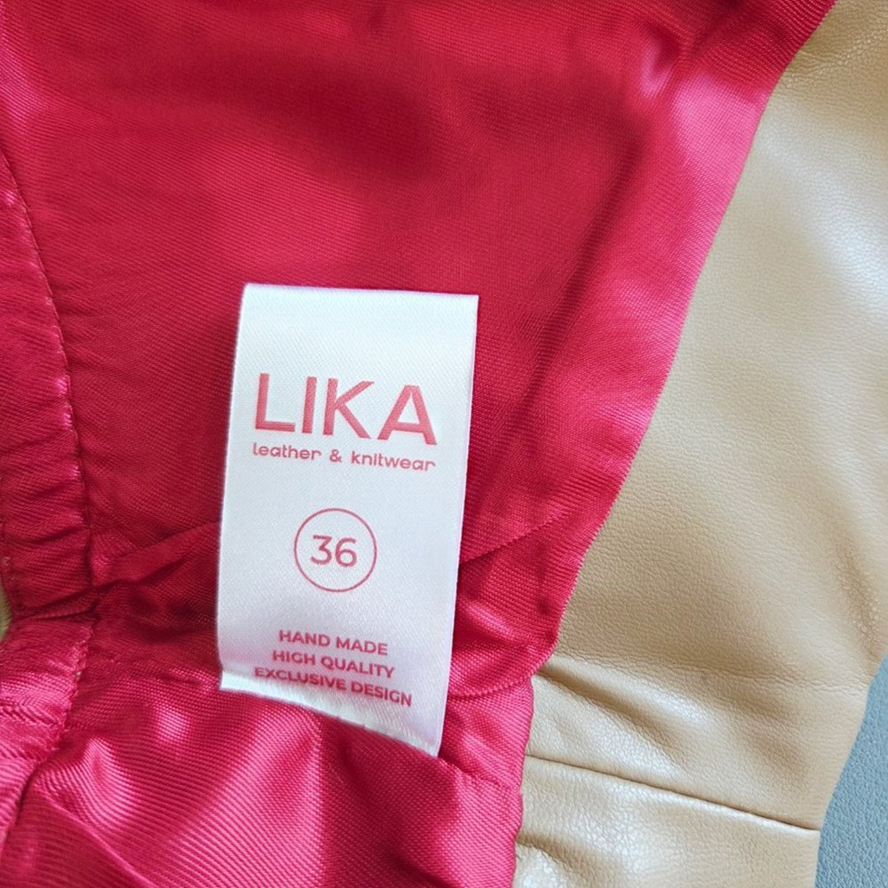 LIKA Faux Leather Crop Top -Beige-Small-Streetwear-Luxury Grunge Glamour - Picture 8 of 10